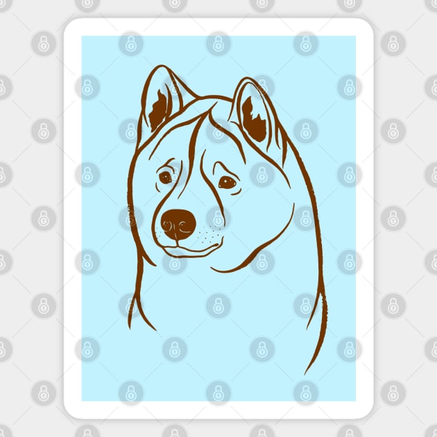 American Akita (Light Blue and Brown) Magnet by illucalliart